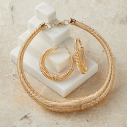 Coil Necklace &amp; Hoop Set, , large