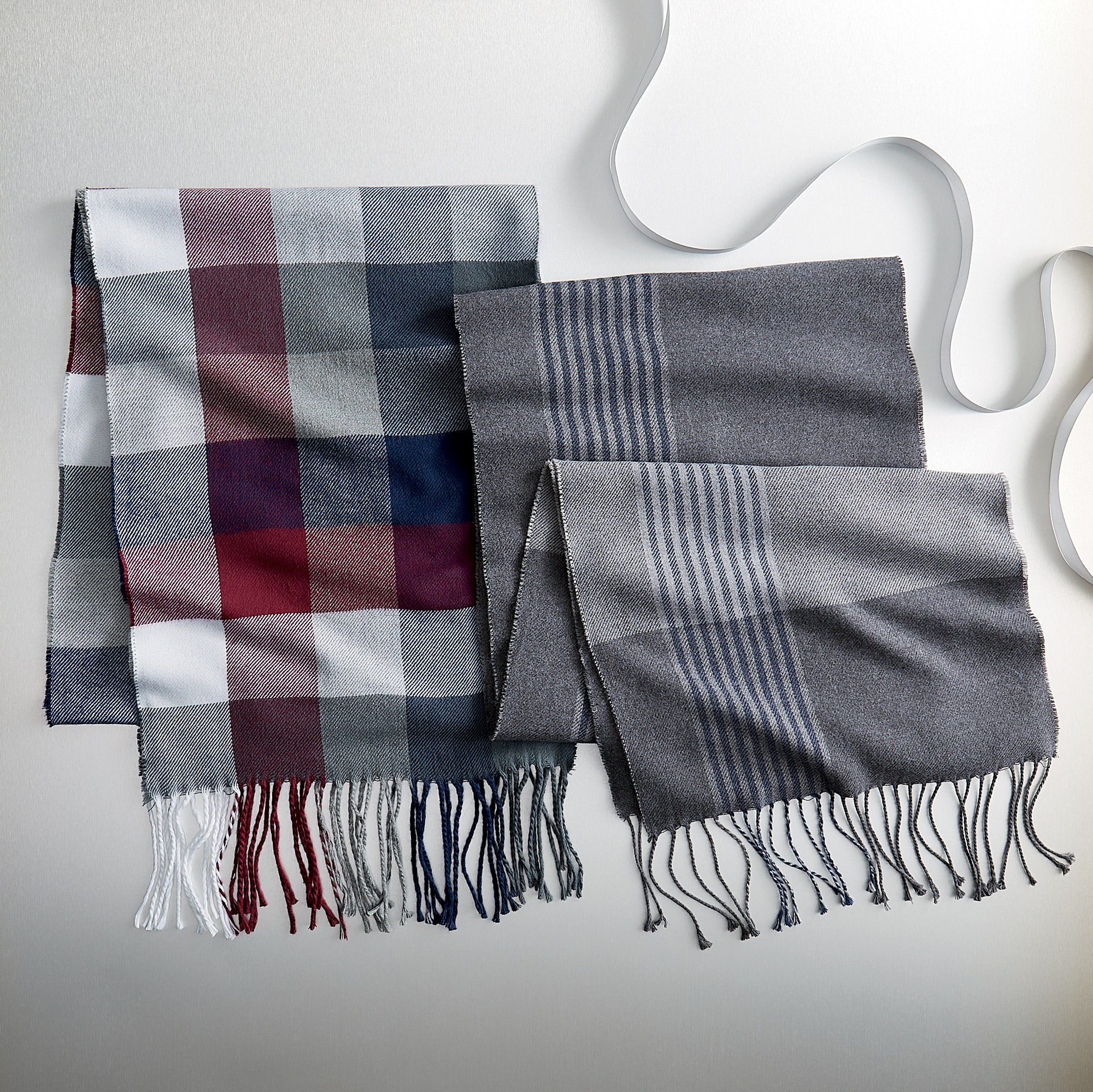 Men's Plaid Scarf, , large