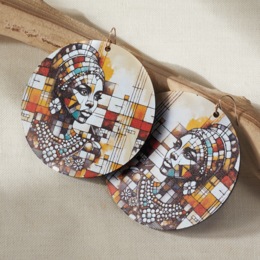 Art Image Earrings , , large