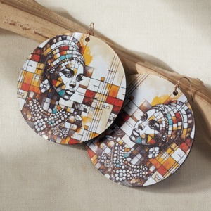 Art Image Earrings , , large