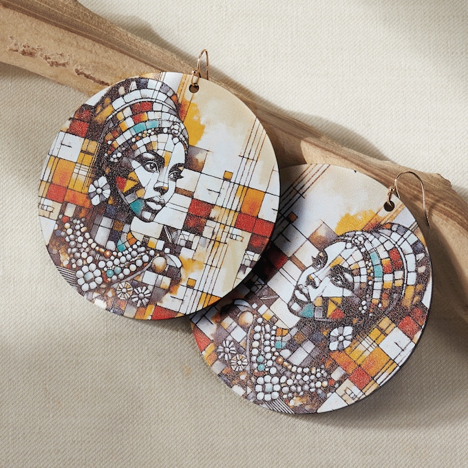 Art Image Earrings , , large