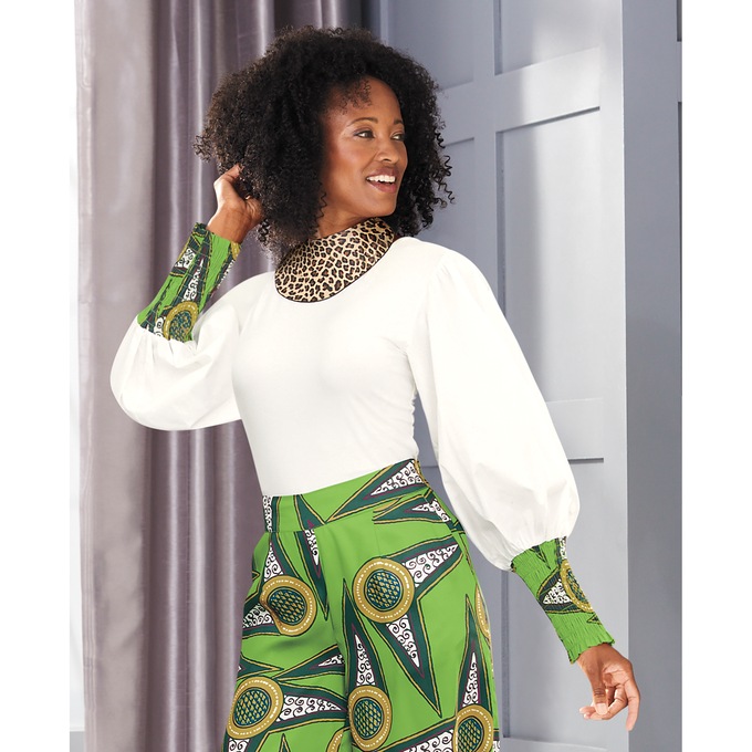 Akasi Mixed Media Top, , large