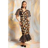 Misola Cotton Skirt Set with Sheer Flutter Sleeve and Ruffle, , large
