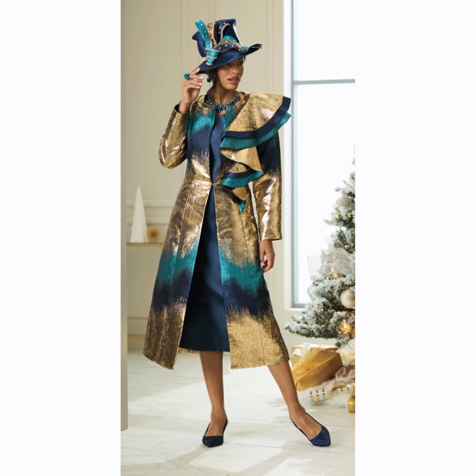 Idalia Ruffle Jacket Dress and Hat, , large