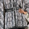 Bethany Belted Caftan Tunic with Mandarin Collar and Faux-Leather Trim, , large
