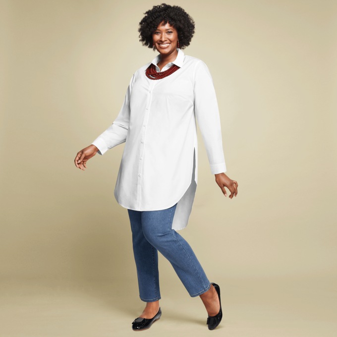 Julie Classic Button-Down Tunic, , large