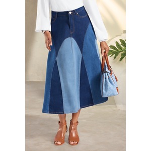 Phaedra Patchwork Denim Skirt, , large
