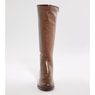 Croco-Print Embossed Faux-Leather Boot for Women with 1.5" Heel, Brown, large
