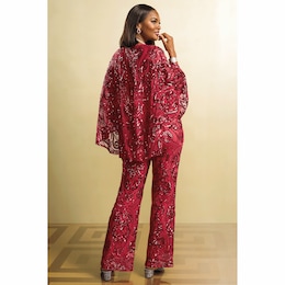 Sequined Cape Pant Set, , large