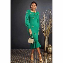 Letta Beaded Dots Sweater Dress, , large