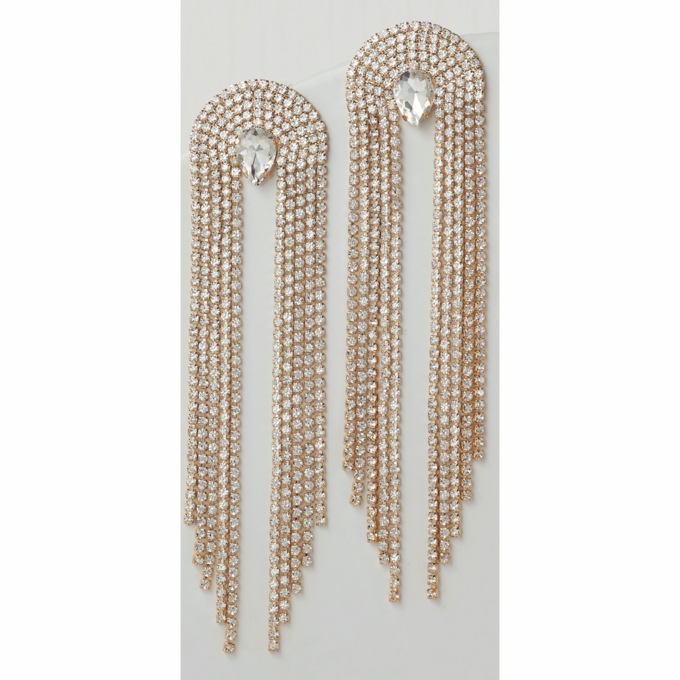 Crystal Fringe Earrings, , large