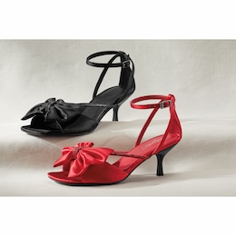 Satin Bow Ankle Strap Sandal, , large