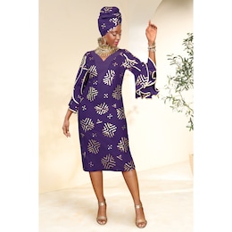 Delecia Dress and Headwrap, , large