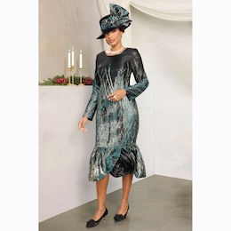 Zanetta Rosette Jacquard Sheath Dress, , large