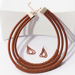 Bead-Wrap Multi-Strand Necklace &amp; Earring Set, , large