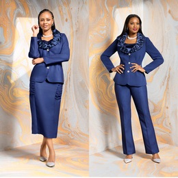Lyra 4-Piece Wardrober with Satin-Trimmed Jacket, Skirt, Pant and Cami, , large