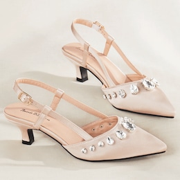 Amanda D&#39;laurie Stone-Embellished Rhinestone &amp; Satin Slingback for Women, , large