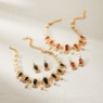 Crystal/Faux-Pearl Necklace & Earring Set, , large