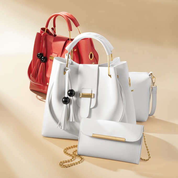 Cilia 3-Piece Faux-Leather Satchel, Crossbody & Clutch Purse Set with Adjustable Strap for Women, , large