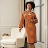 Shontay Square Pattern Sweater Dress, Orange Multi, large