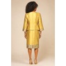 Ananda Asymmetric Jacket Dress with Rhinestone Buttons and Metallic Trim, , large