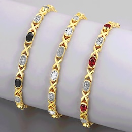 Gems/Diamond Two-Tone Bracelet, , large
