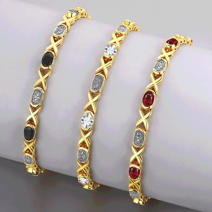 Gems/Diamond Two-Tone Bracelet, , large