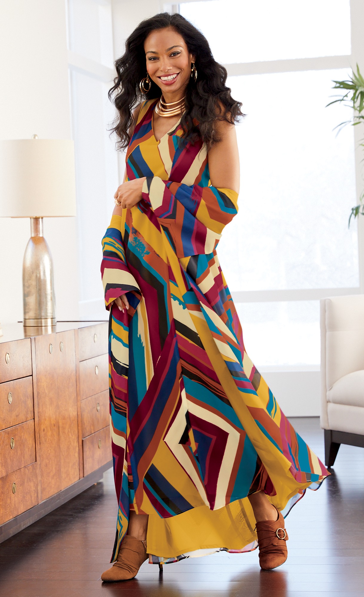 chiffon dress and jacket