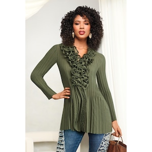 Aletta Ruffle Tunic, , large