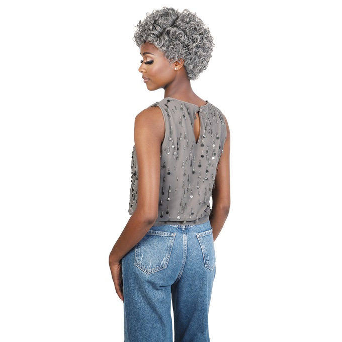 Motown Tress Ryan Hand-Tied Wig, Gray, large