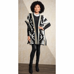 Jameela Afrocentric Poncho-Style Cardigan, , large