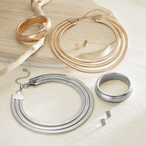 Multi-Strand Omega Necklace &amp; Earring Set, , large