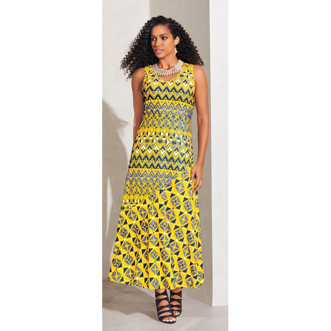 Gina 2-Print Maxi Dress, , large