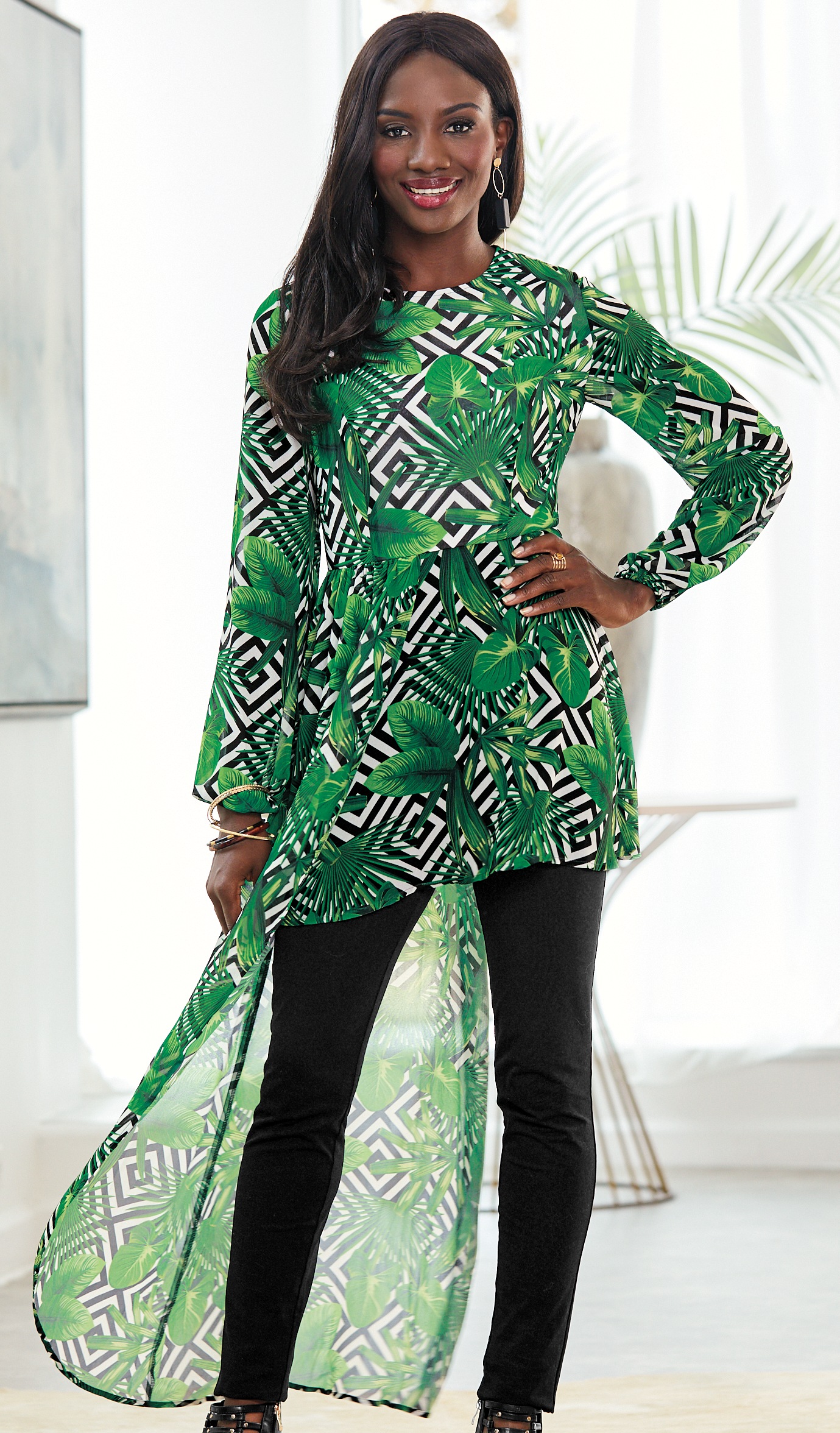 green high low top