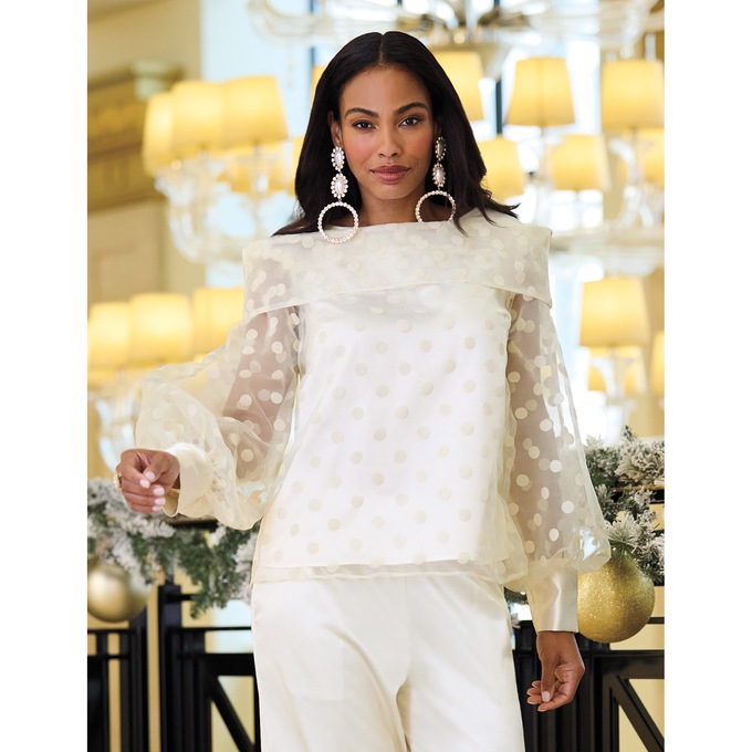 Zelda Dot Blouse, , large