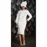 Amerie Cape Sheath Dress and Hat, , large