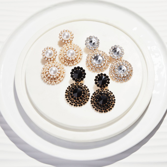 Beaded Double-Drop Clip Earrings, , large