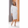 Tasinuh Embellished Cape Jacket Dress, White, large
