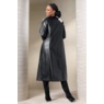 Gianna Faux-Leather Grommet Trench Coat with Quilted Vest, , large