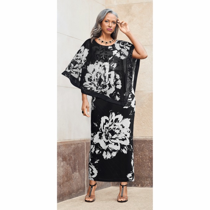 Lanesha Cape Maxi Dress, , large