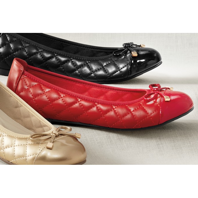 Quilted Bow Ballet Flat, , large