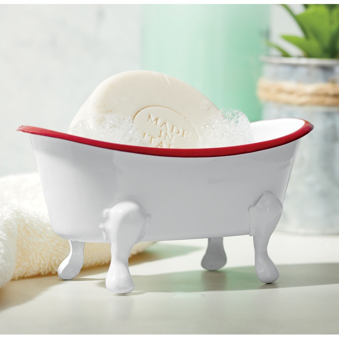 Enamel Bathtub Soap Dish, , large