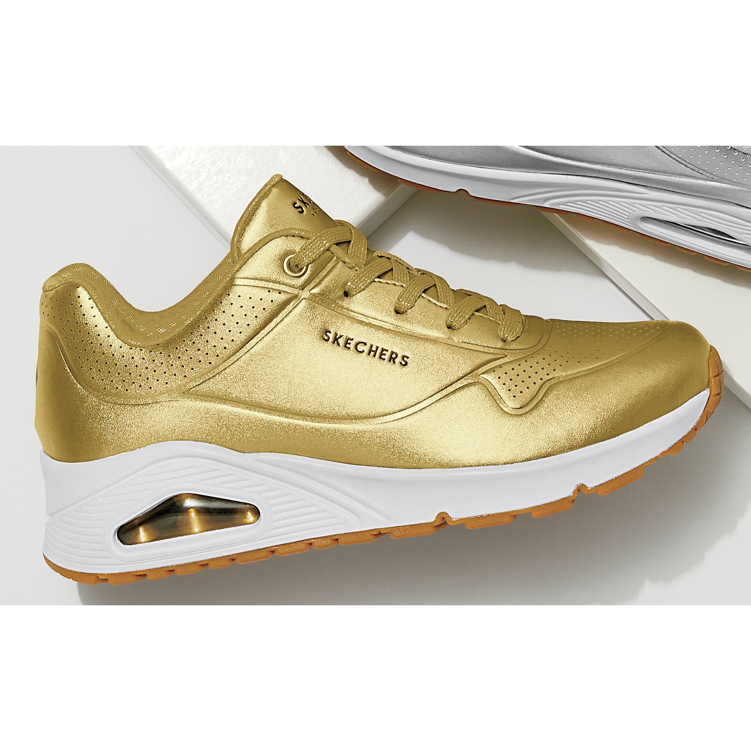 Skechers lace shop up mujer dorados