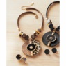 Woodtone Disc Necklace & Earring Set, , large