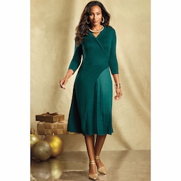 Effie A-Line Sweater Dress with Pleats, , large
