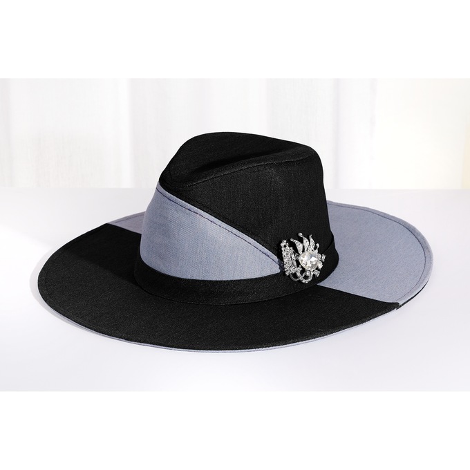 Patchwork Denim Hat, , large