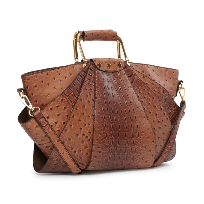 Croco Fan Bag, Brown, large