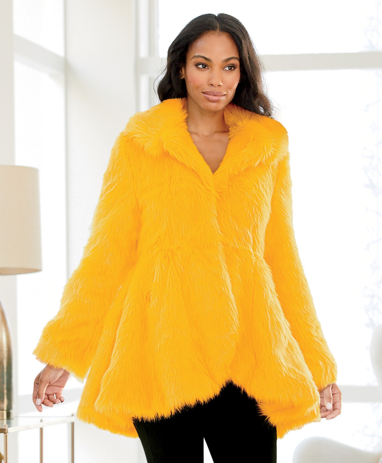 fur jacket with dress