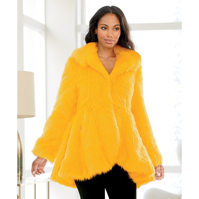 Large faux fur coat sale