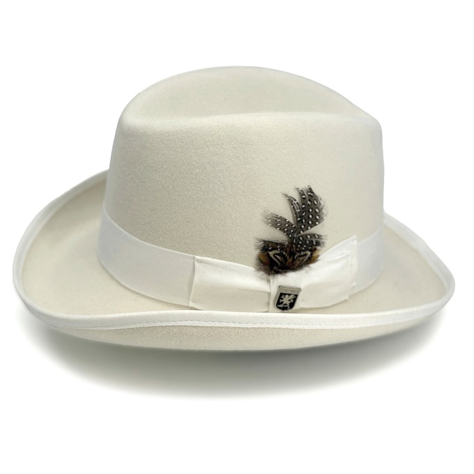 Stacy Adams Men's Harvey Homburg Hat with Feather Accent, , large